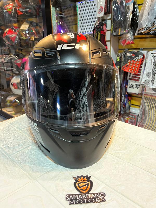 Foto adicional de CASCO ICH 501 ROJO CON NEGRO