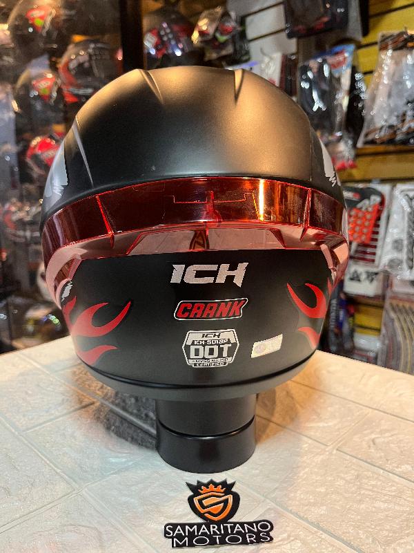 Foto adicional de CASCO ICH 501 ROJO CON NEGRO