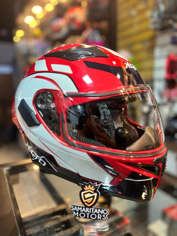 Foto adicional de CASCO XECURO XR920 ABATIBLE LORE ROJO